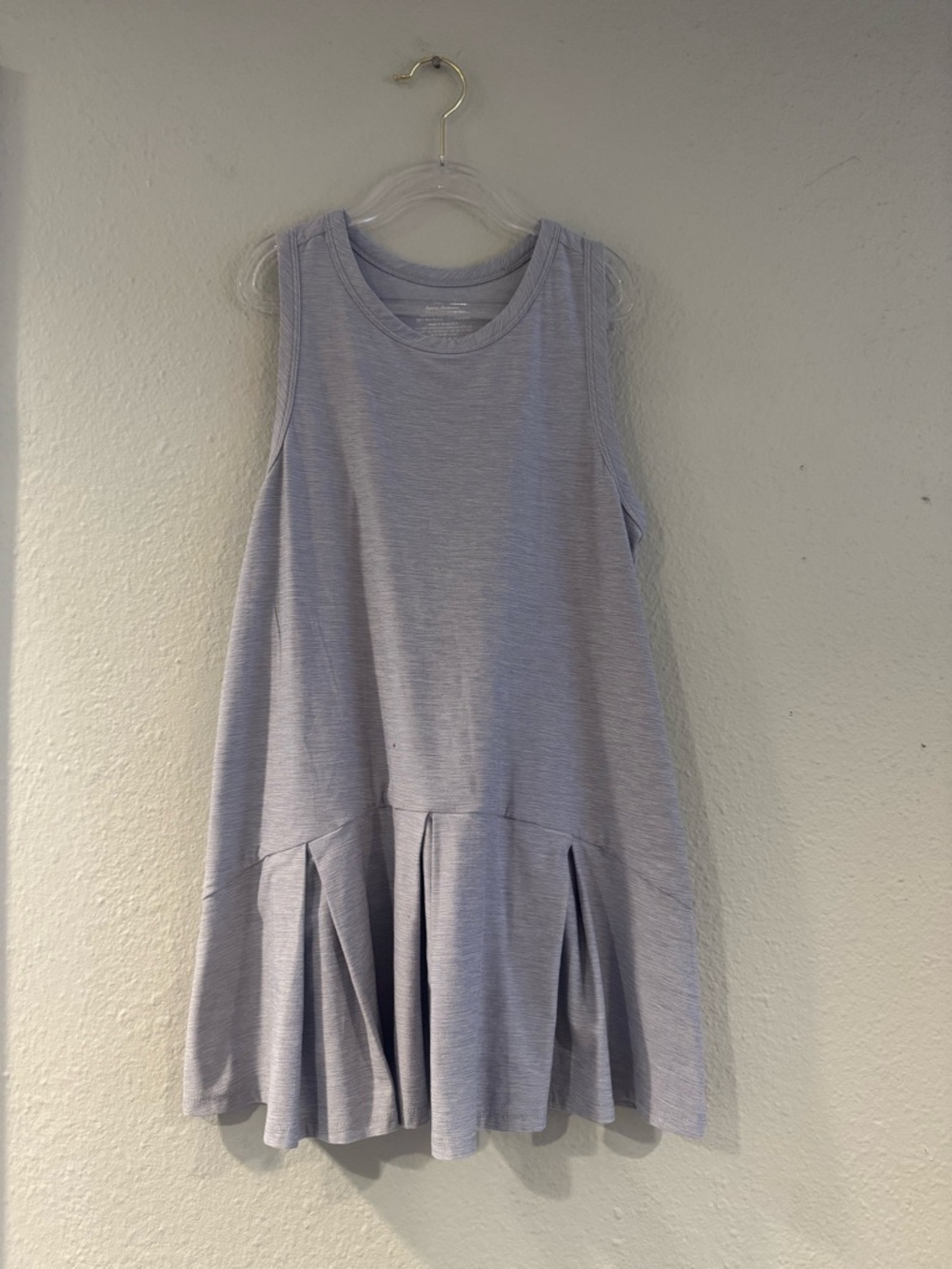 Hanna Andersson Light Lavender Blue Sleeveless Pleated Hem Dress sz 8